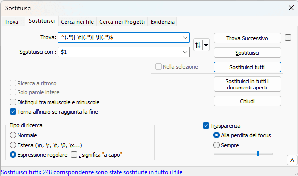 Regex E Notepad++ Come Sostituire Le Tabulazioni E Creare Un Data Base Ad Hoc Di Countries