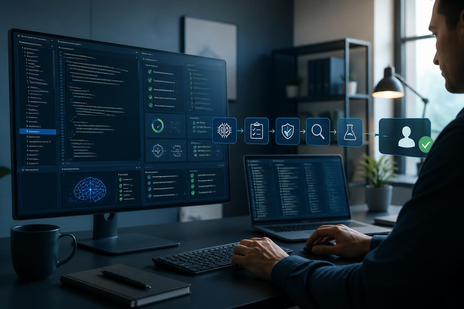 Workflow di sviluppo WordPress assistito dall’AI con checklist per accessibilità, sicurezza e revisione umana